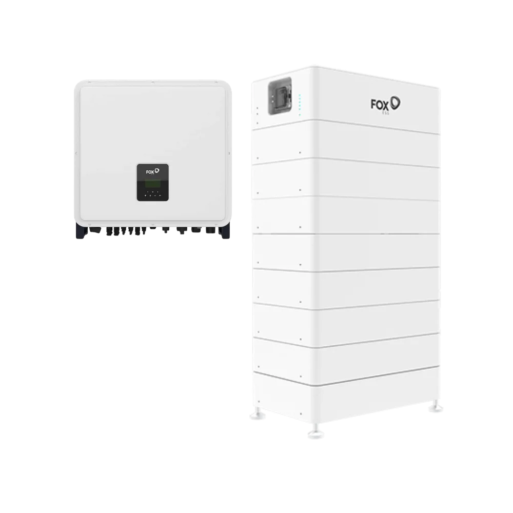 Fox ESS EQ4800 stacked modular battery with hybrid inverter
